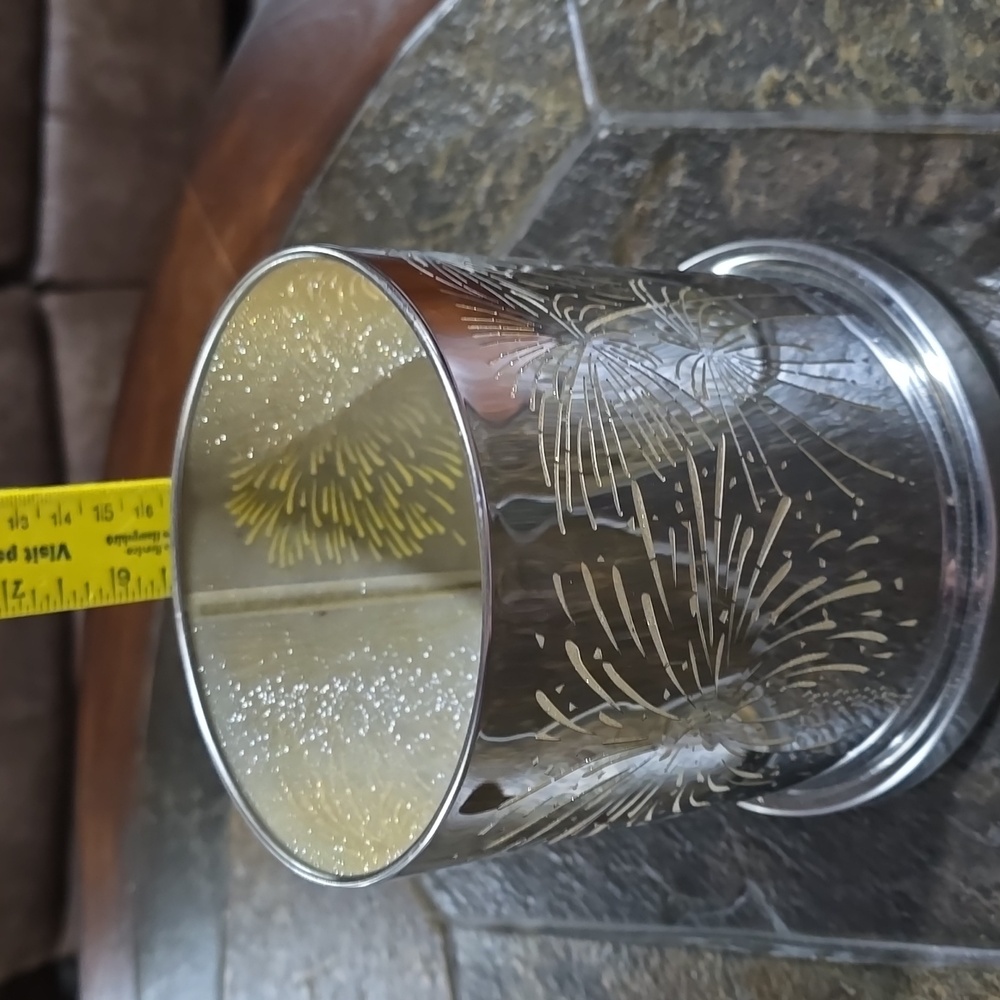 FIREWORKS VTG PartyLite Enchanted Celebration Silver Fireworks 3pc Candle Holder - Picture 4 of 7